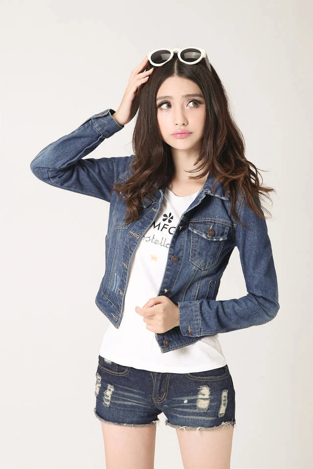 Title 13, Womens slim fit spring autumn short denim jack...