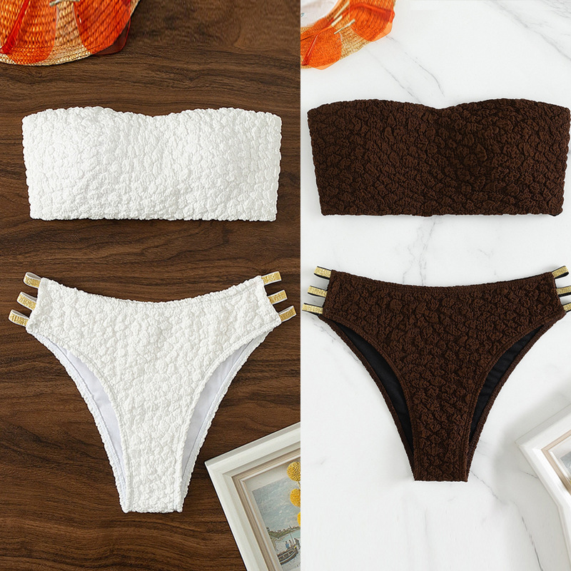 Women's Backless Split Swimsuit High Waist Triangle Suit