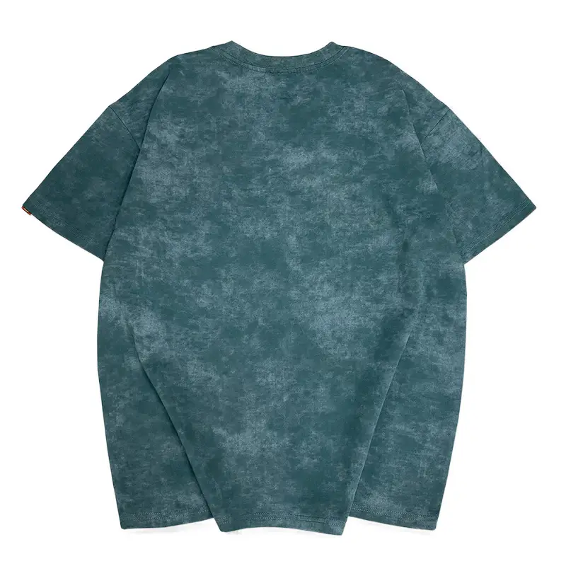 Embroidered Crew Neck Short Sleeve Washed Old Men