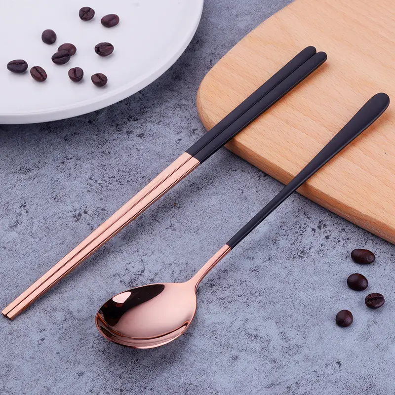 Tableware Two-piece Set Titanium-plated Spoon Chopsticks