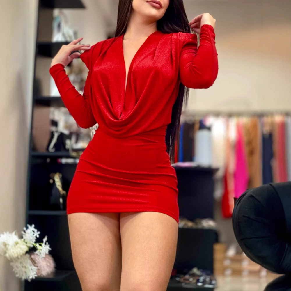 Swing Collar Sexy Tight Mini Skirt