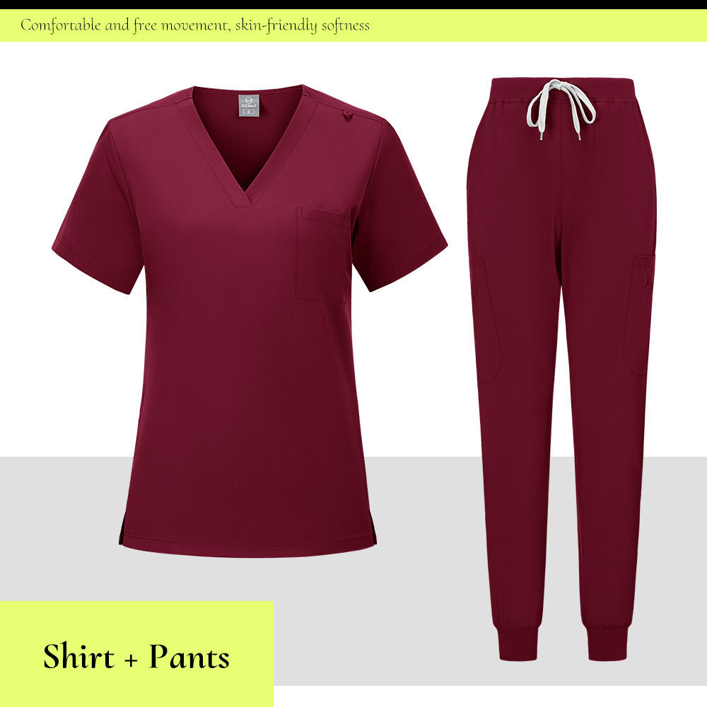 V-neck Medical Scrub Top And Pant Set - Image 6