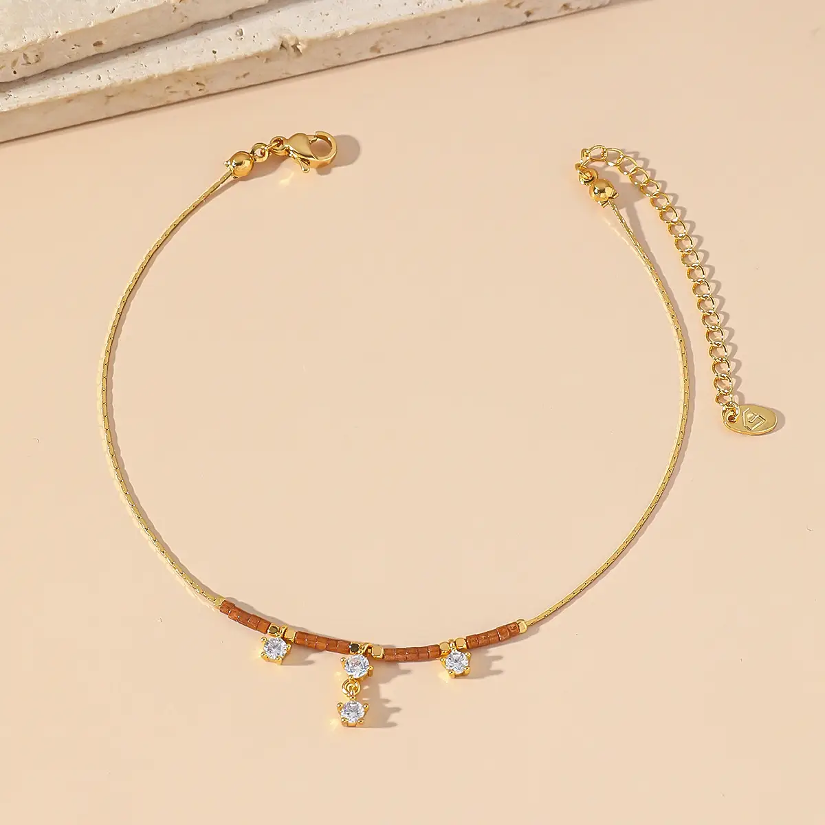 Zircon Small Titanium Steel Anklet Women