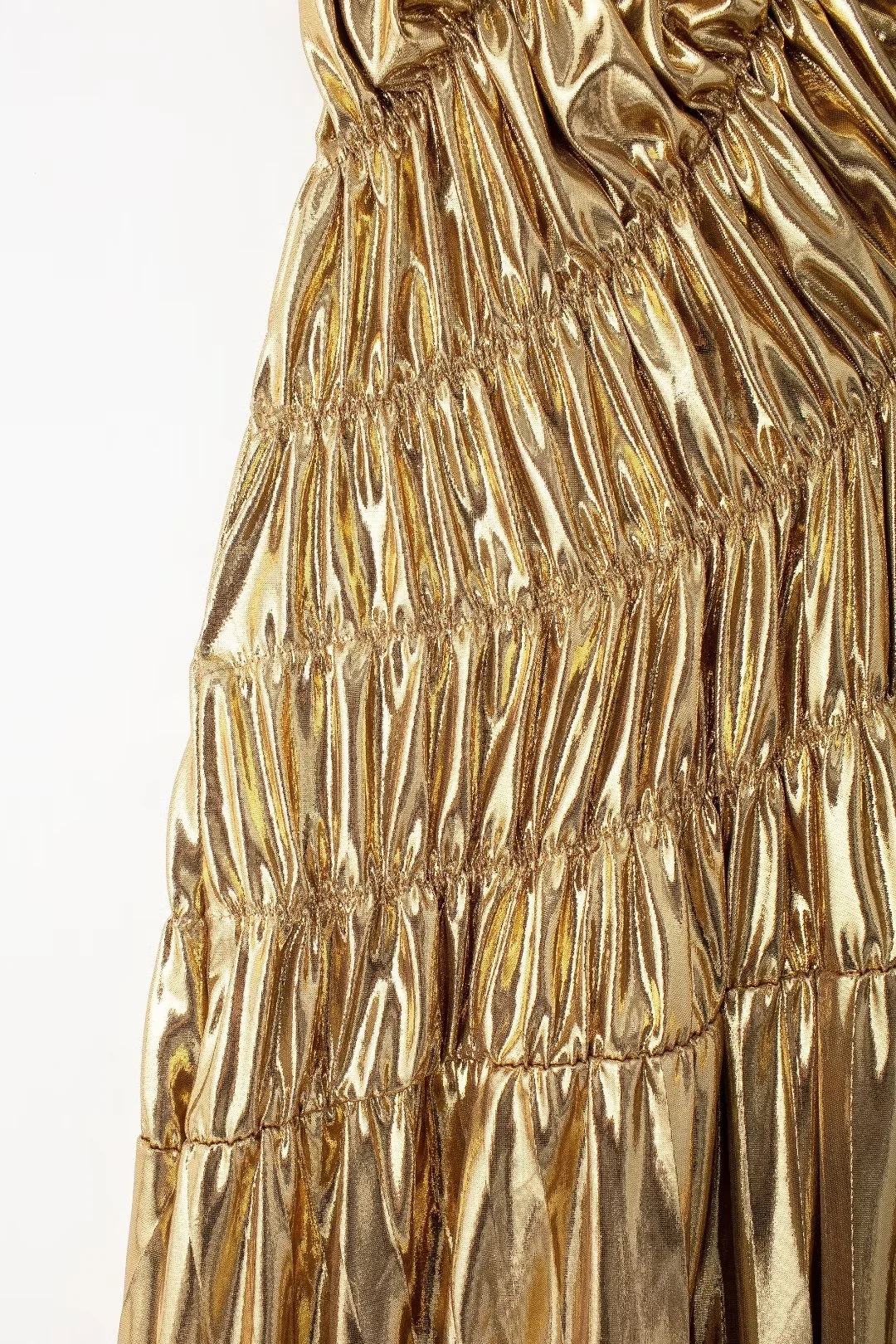 Title 12, Metal Texture Smocking Pleated Dress