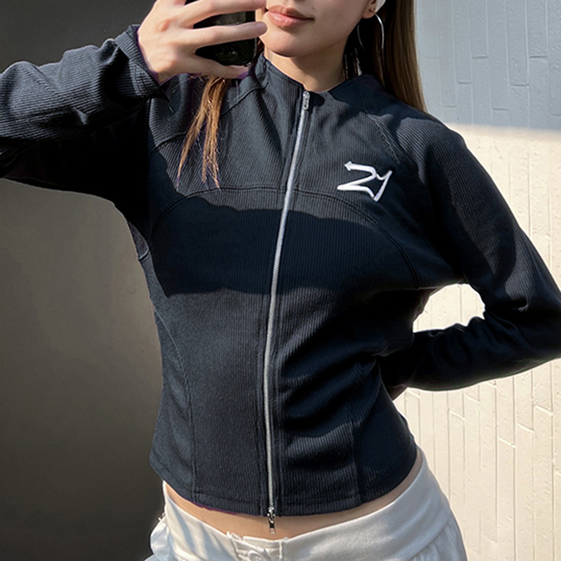 European And American Street Cool Mechanical Style Thread Zipper Jacket