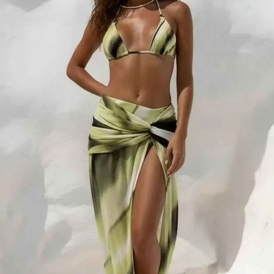 Printed Sexy Bikini Three-Piece Set