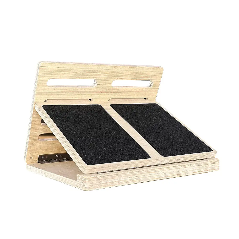 Adjustable Wooden Slant Board for Calf Stretching and Physical Therapy