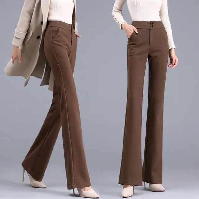 Weila Woolen Pants Women's Autumn And Winter Suit Pants Caramel M - Shop at LoveMi