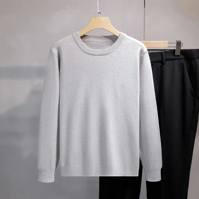 Relaxed fit Padded Crew neck Base Layer For Winter Light Gray - Shop at LoveMi