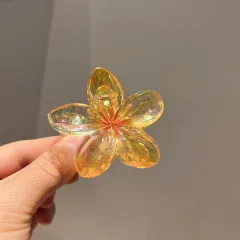 Plating Colour Transparent Egg Bauhinia Barrettes Women's - Ld519 Yellow 6Cm - View 1