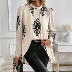 Women's Long-sleeved Shirt New Elegant Top - Apricot - View 1