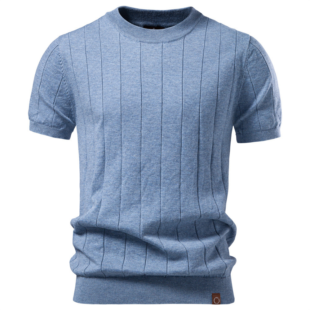 Crew-neck Business Mens Short-sleeve Sweater