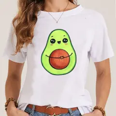 Women's Fashionable Simple Printed Short-sleeved T-shirt - Mgq28266 - View 1