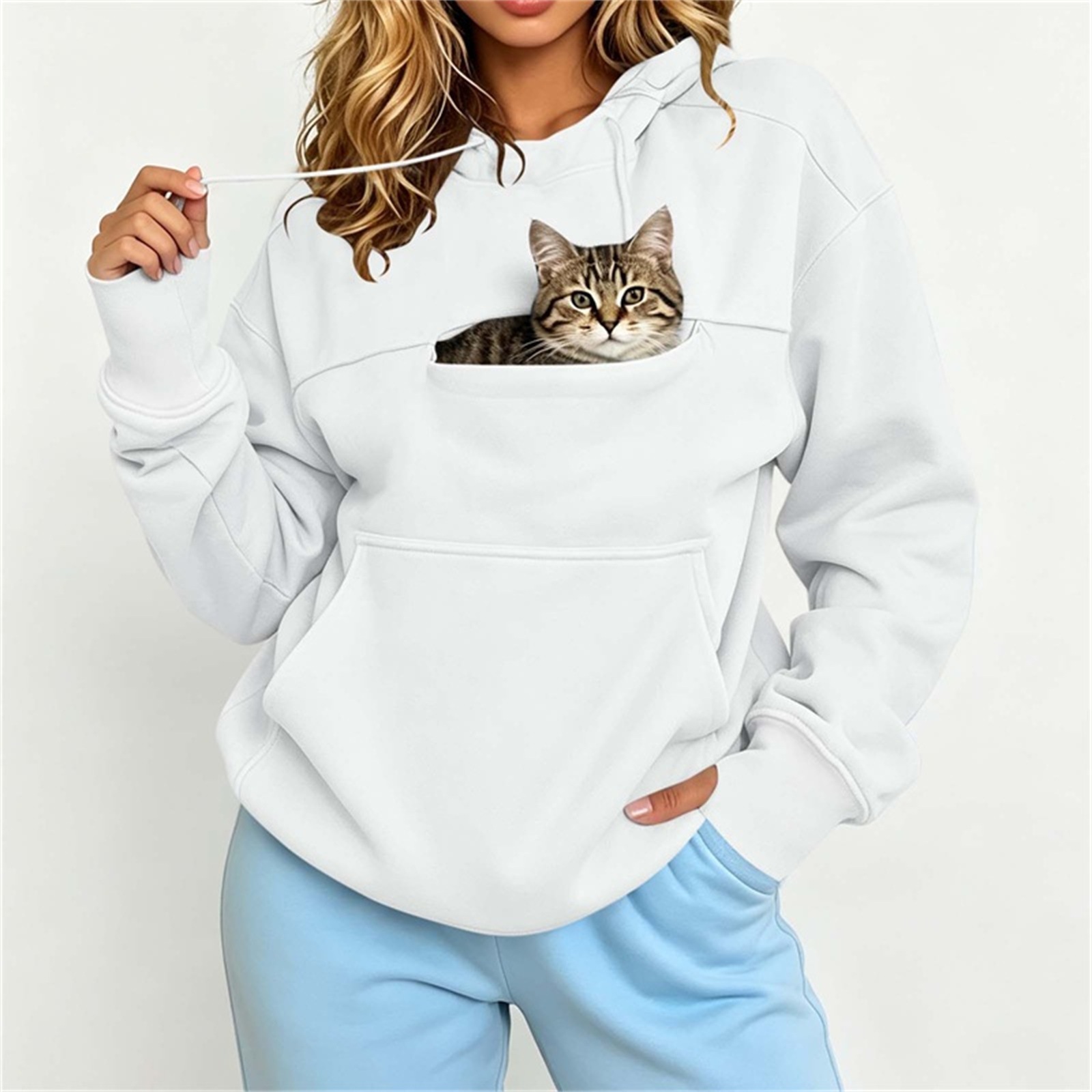Solid-color Hooded Loose-fit Pet Hoodie