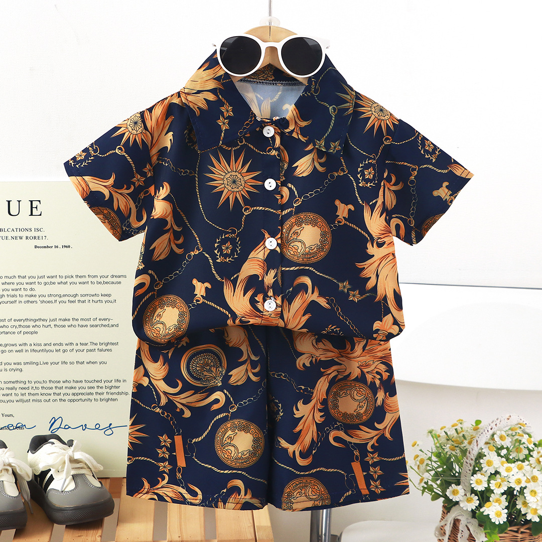 Childrens Set New Style Short-sleeve Shirt And Shorts