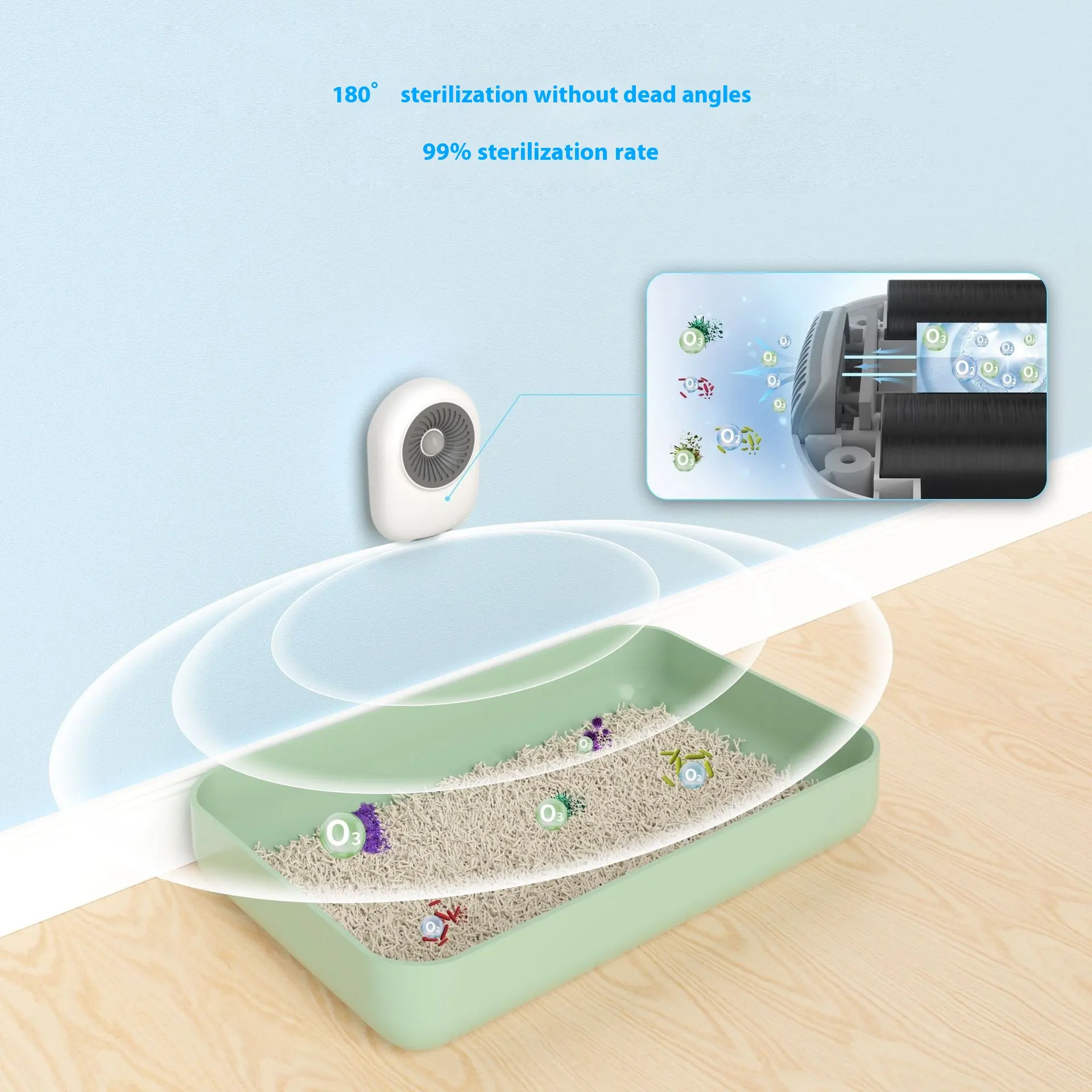Mini Cat Litter Ozone Disinfection Deodorant Air