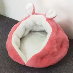 Semi-closed Cathouse Doghouse Cartoon Nest Pet - Rabbit Ears Cat Nest Large - View 1
