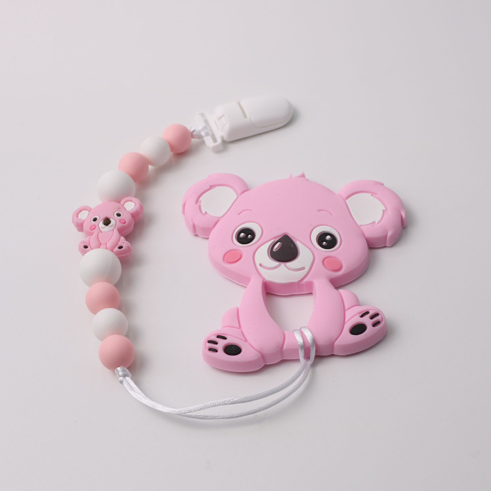 Title 12, Conjunto mordedor de silicone koala com corrent...