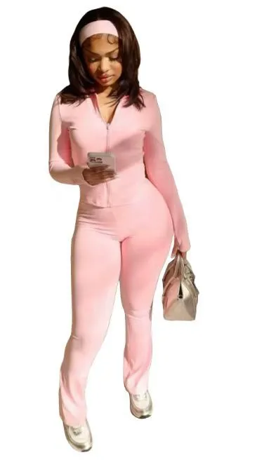 Top Casual Trousers Fashion Hair Band Three piece Set Pink - Shop at LoveMi