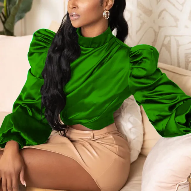 Fashion Short Stand Collar Pullover Top Tan - Shop at LoveMi