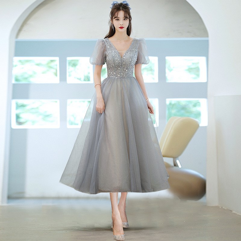 711 Silver Gray Medium Length