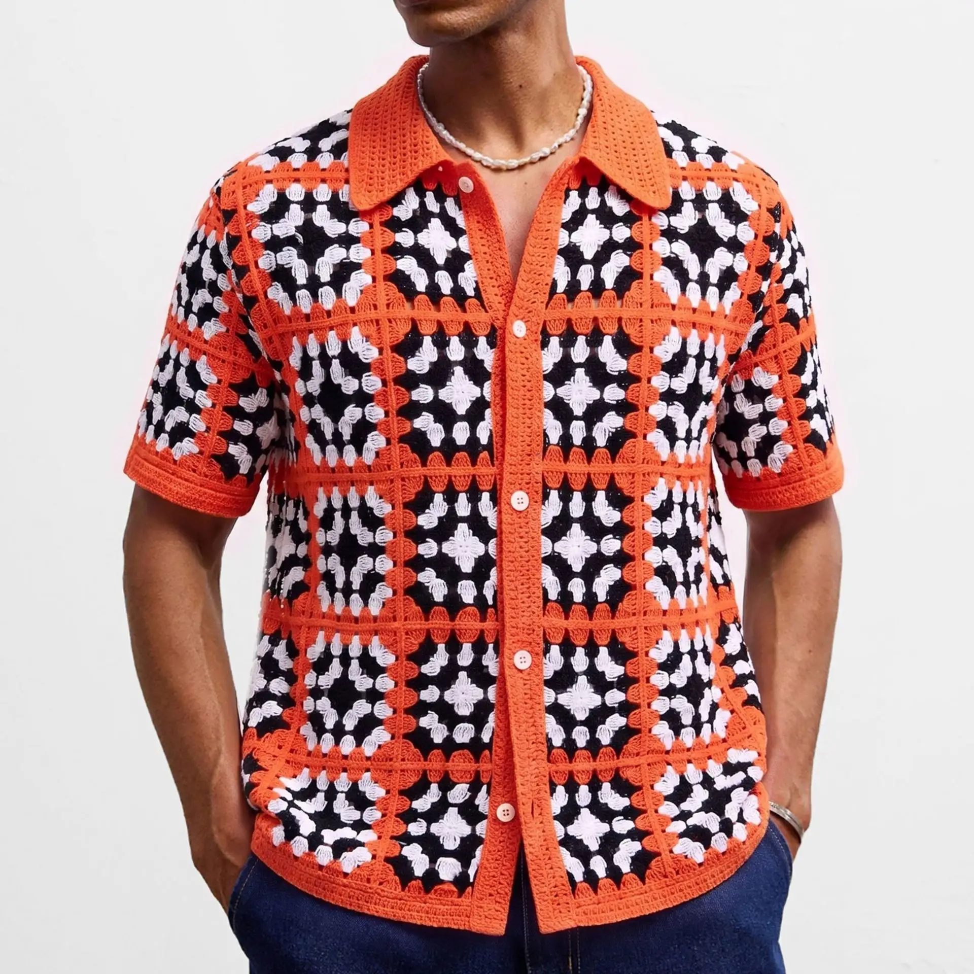 Knitted European And American-style Casual Short-sleeve Resort