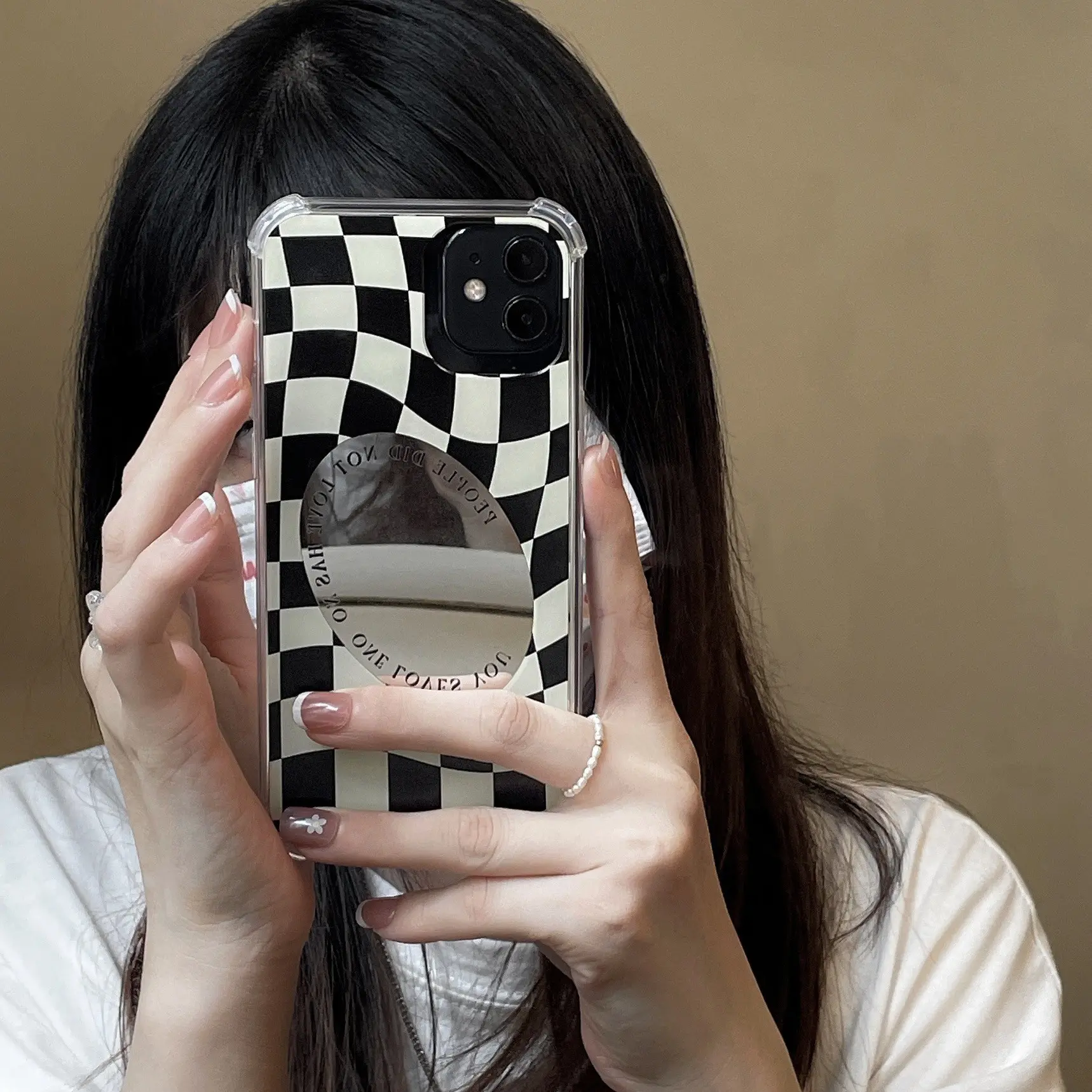 Phone Case Mirror Chessboard Simple