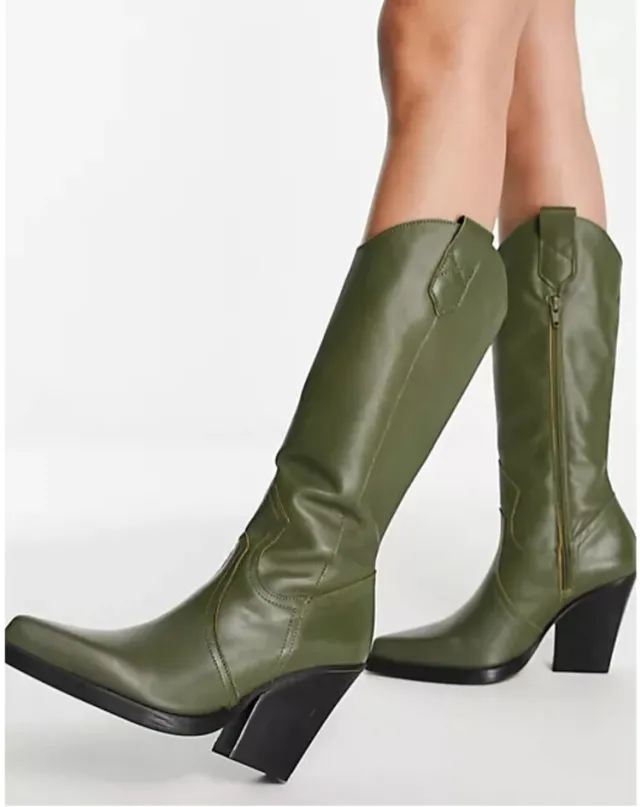 Winter Knight Boots Western Pointed Green - Shop at LoveMi