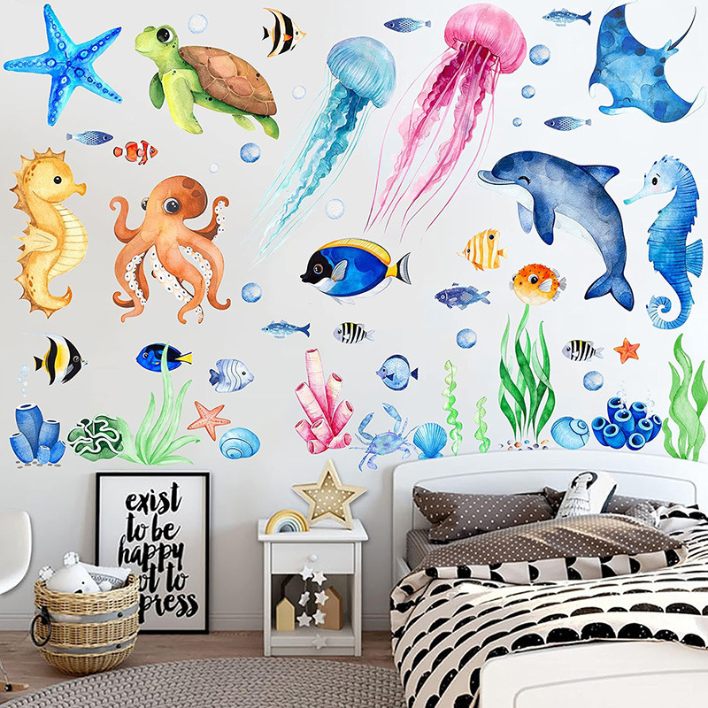 Summer Ocean Cartoon Dolphin Wall Poster