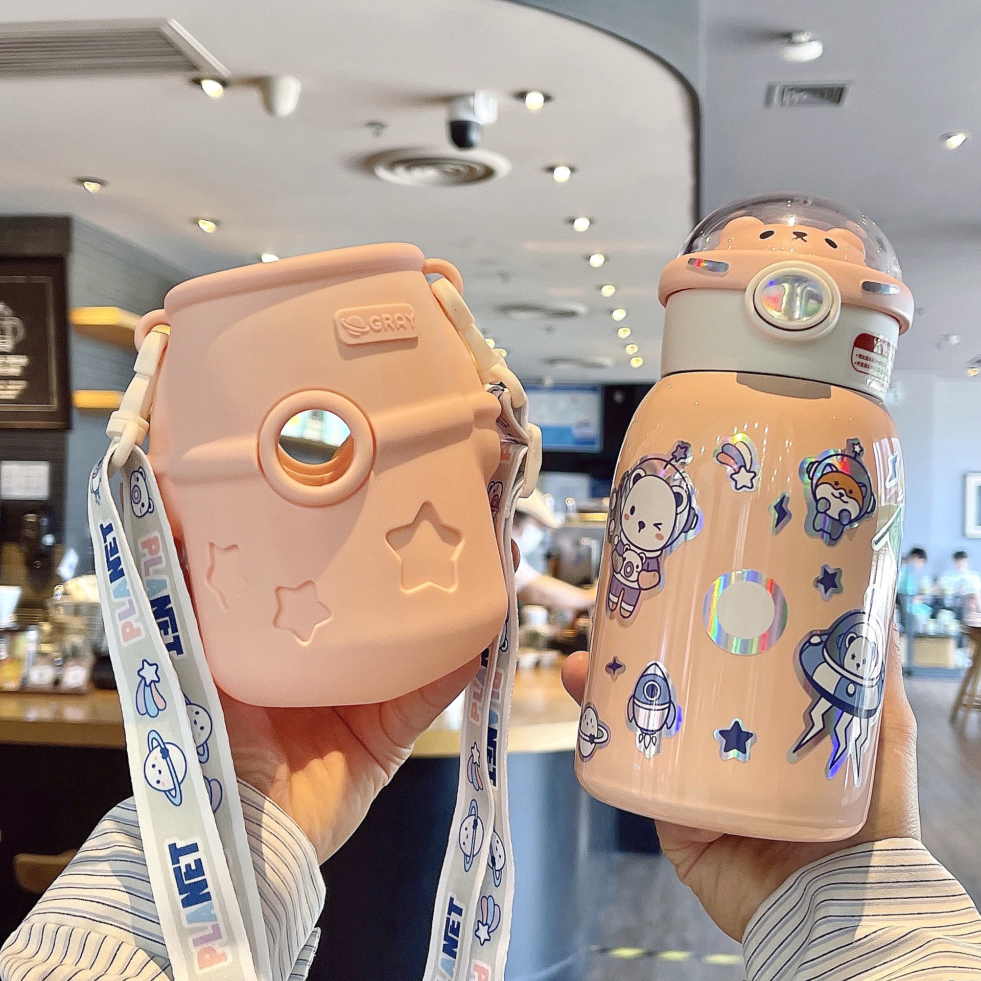 Stainless Steel Children Astronaut Straw Thermal Insulation Kettle - Image 4