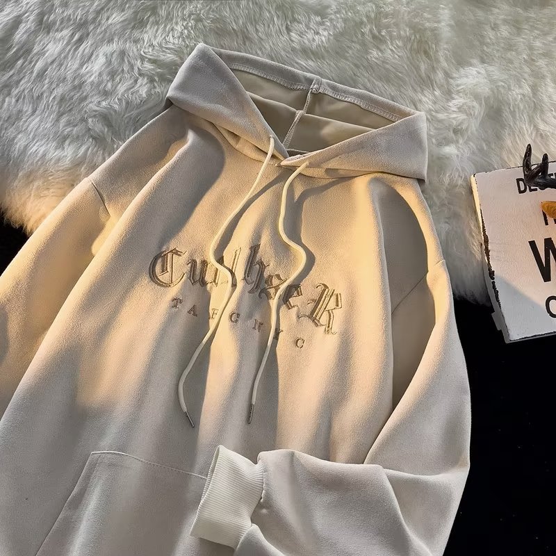 Premium Letter-Embroidered Hoodie For Men Versatile And Perfect For Couples