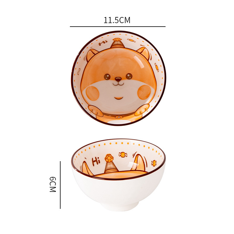 Ceramic Cartoon Animal Bowl Household Korean Tableware