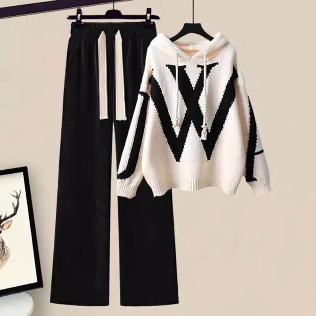 Autumn Salt Light Luxury Suit Women Beige Coat Black Pants - Shop at LoveMi