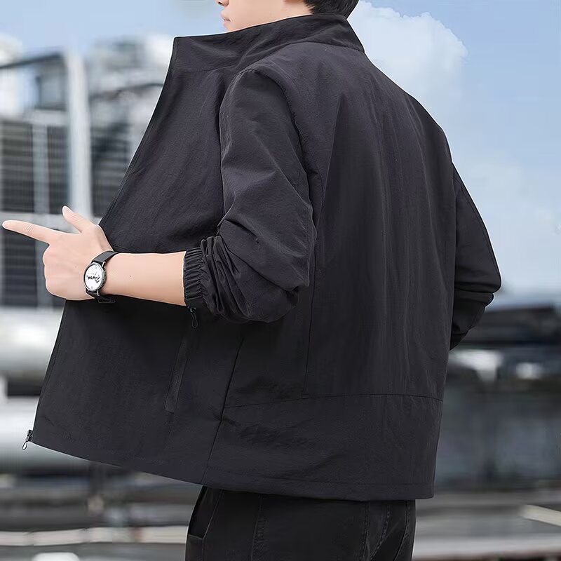 Men's Casual All-Match Loose Stand-Up Collar Jacket 4