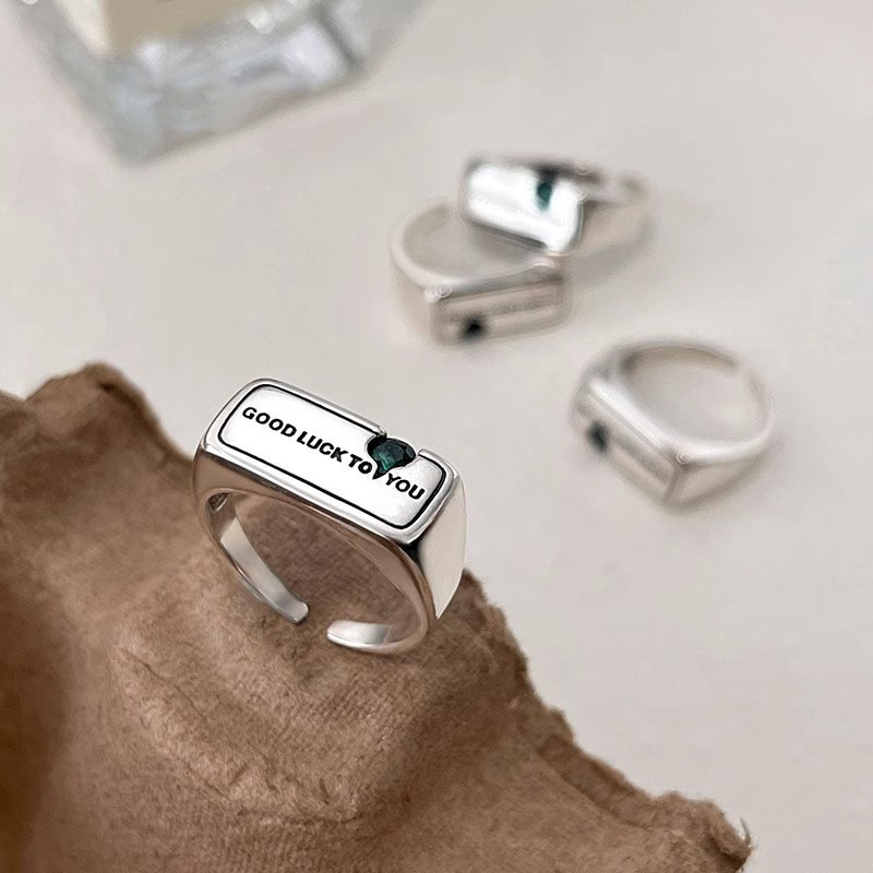 Geometric Squares Letters Ring Women's Fashion