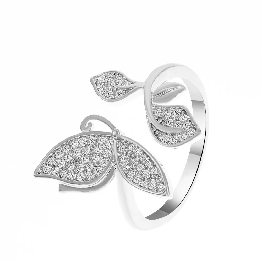 Ring Geometric Minority Diamond Light Luxury - White Gold Colour