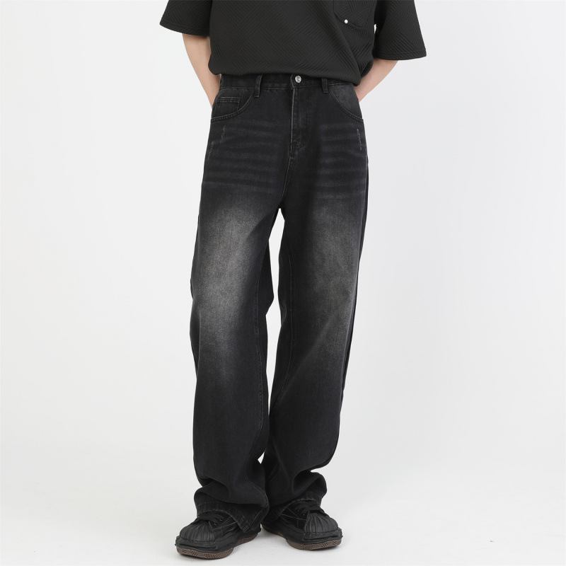 American-style Versatile Designer Niche Straight-leg Mens Jeans