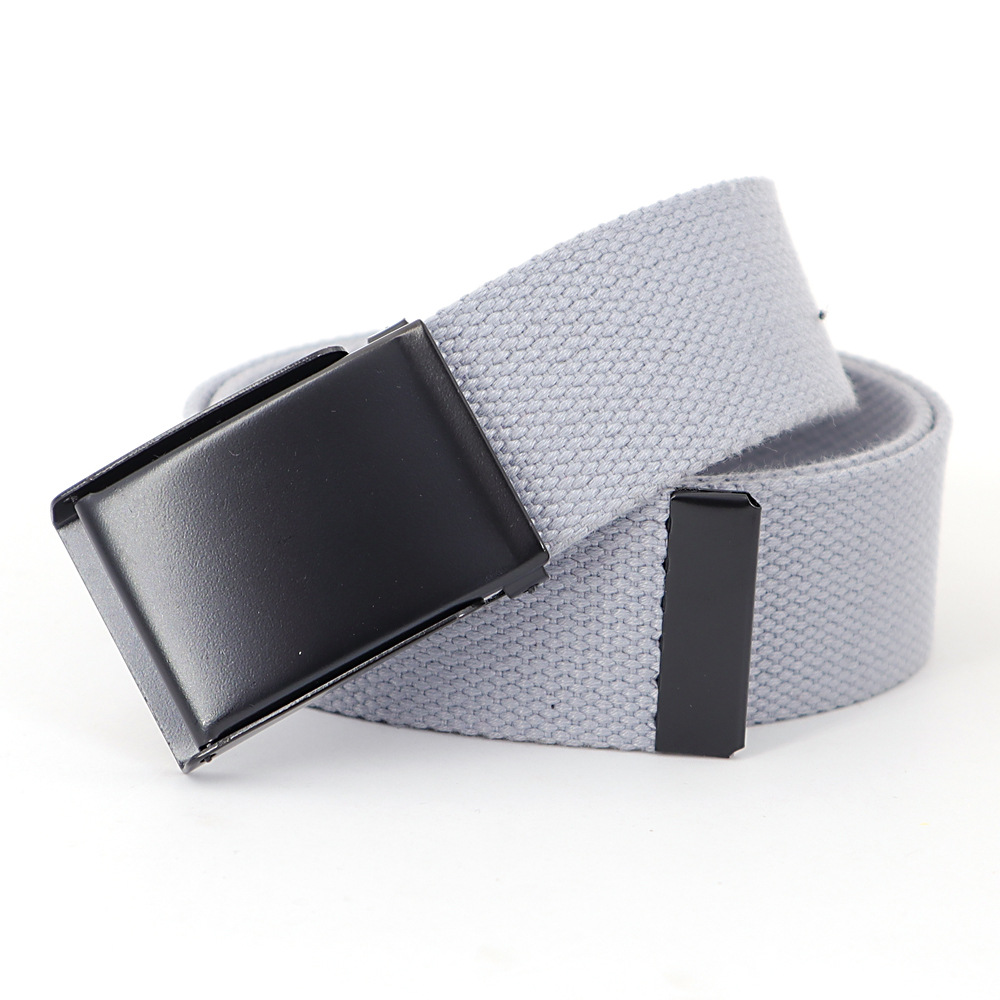 Men's Casual Canvas And Denim Belt With Buckle Closure - Image 6