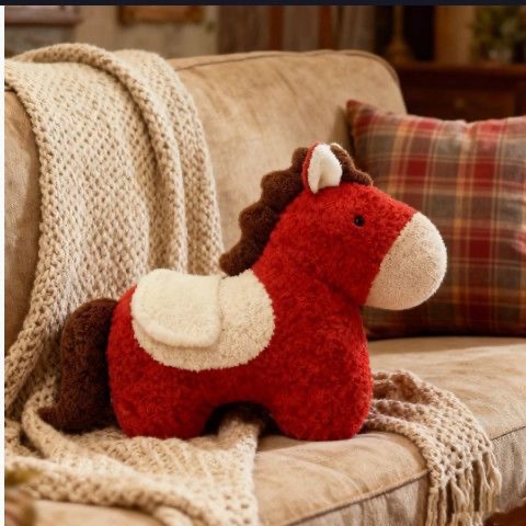 Plush Throw Pillow Spring Festival Horse Year New Decorative Ornaments