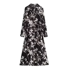Spring And Summer New European Station Flower Print Shirt Dress Suit - O1994 Dress-Xs - View 1