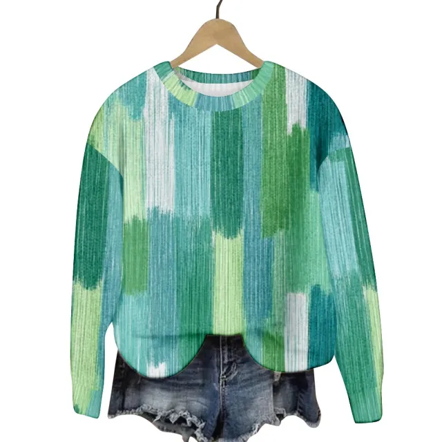 Geometric Color Matching Pattern Elements 3D Printed Casual Women's Round Neck Sweater H Style Xs - Shop at LoveMi