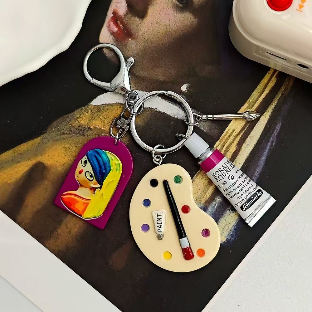 Q-version Drawing Board Paint Palette Bag Charm