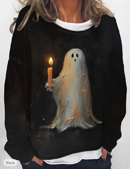 Large Size Sweater Round Neck Printed Letters Loose Lbw 07291015 - Shop at LoveMi