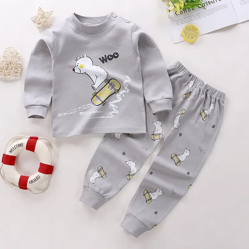 Children's Underwear Suit Pure Cotton Long Johns Top & Bottom Warm Loungewear