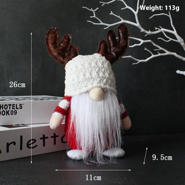 Christmas Antlers Faceless Old Man Doll Beard Style - Shop at LoveMi