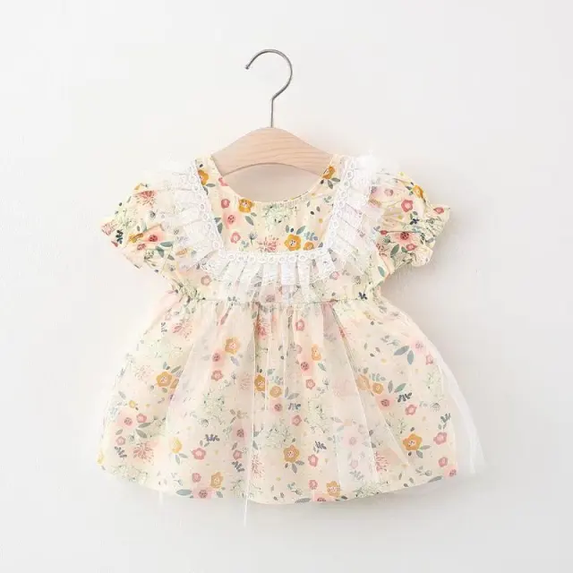 Summer Printed Short Sleeve Girl Dress Yellow - Shop at LoveMi