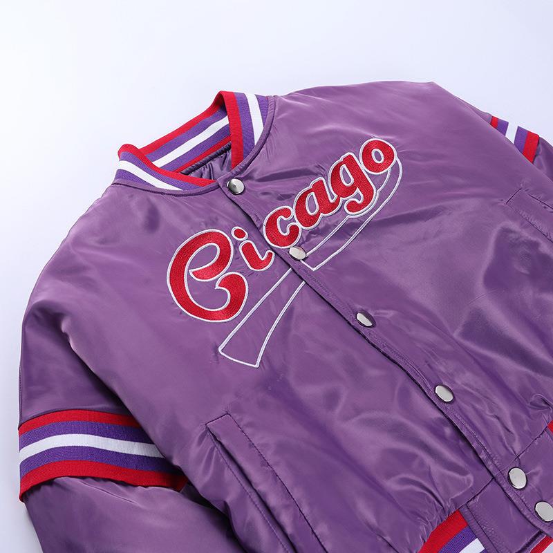 Title 13, Chaqueta de béisbol americana bordada para muje...