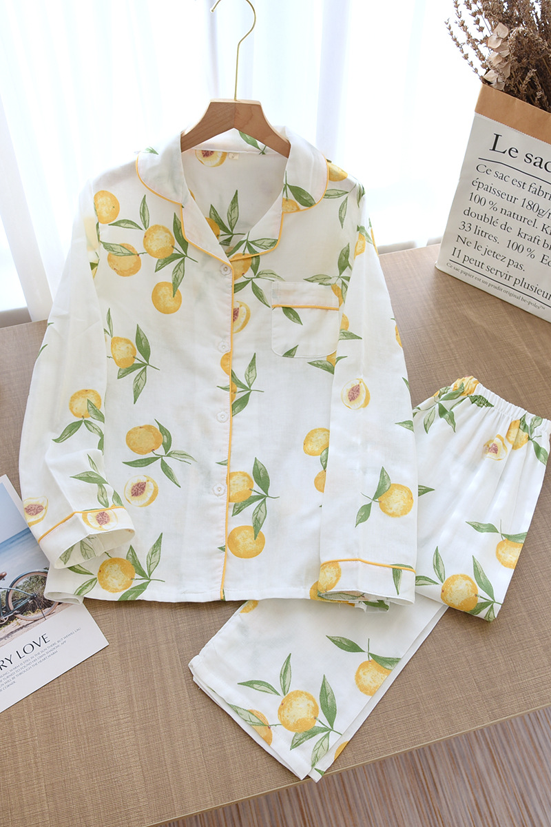 Title 18, Gauze Long Sleeve Cute Homewear Thin Suit