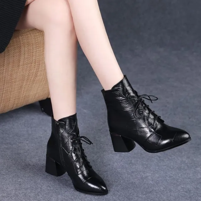 Booties High Heel Mid calf Women Black - Shop at LoveMi