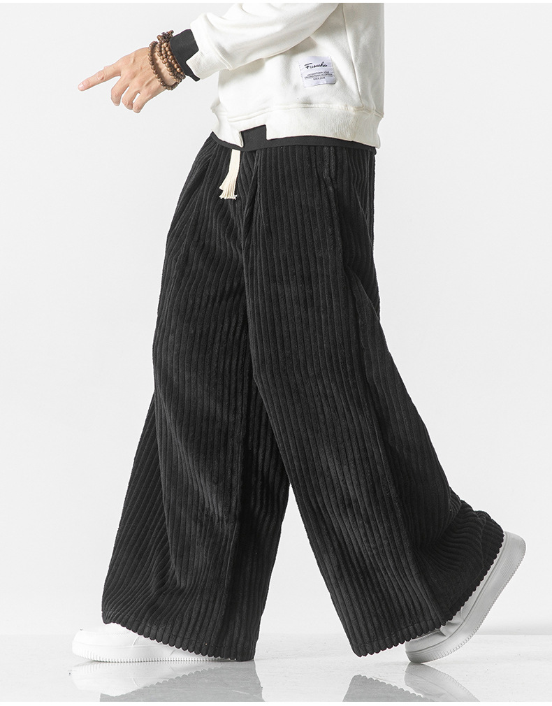 Men's Corduroy Loose Straight Wide-leg Pants